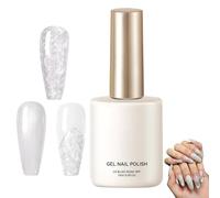 Nail Gel - Long Lasting Glossy Glue, 15ml Pearl White Cream Finish, Soak Off Uv Led Curable Lacquer, High Viscosity Self Leveling Liquid | Apply for Women Girls Diy Lovers Salon Manicure Pedicu