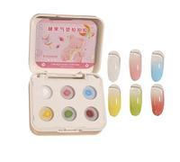 Nail Gel Paint Palette - High Pigment 6 Grid Gradient, 15g Patting Paint Gel Kit for Women, Beginners, Professionals Salon Travel Dating Commuting, Nails Art Design Set