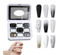 Nail Gel Palette - 9 Grid Art, Long Lasting with Durable Design, Sculpting Paint Gel with Easy Use, Palette, Portable Compact for Women Home Salon Beginners Wedding Gathering Beach