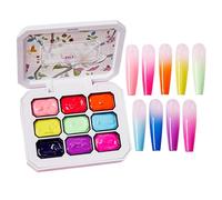 Nail Gel Palette, Gradient Drawing Gel, 9-Color Nail Design, Smooth Blend Texture, Harmless Material, Creative Art Tool, Ideal for Manicure, Painting Use, 22.5g, Multicolor, 1 Set