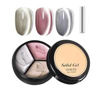 Nail Gel Set - 3 Colors with Magnetic Tool UV Manicure Art | Beginner Friendly Nail Kit for Women Girls Portable Gel Home, Salon, Professional, Travel, Party, Spa and Studio Use