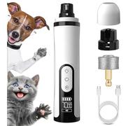 Nail Grinder - 2025 Nouveau Silent Groom Pro Nail Grinder et tondeuse pour chiens et chats avec lumière LED et 3 vitesses, batterie 2000mAh longue durée pour les ongles épais