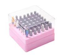 Nail Head Storage Box - Drill Bit Organizer, Grinding Head Container | Professional Manicure Accessory Display Case, Space Saving Forty Nine Hole Drill Bit Stand For Personal Home Use