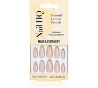 Nail HQ Almond Lemon French Faux ongles avec colle incluse 24 pcs