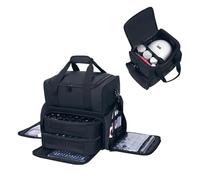 Nail Kit Sac de Transport - 15.35x13.15x8.9 Sac de Rangement en Polyester, Capacité de 70 Bouteilles avec Sangles Organisatrices, Construction Durable | Voyage Salon Extérieur Stockage Professionnel