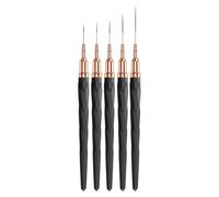 Nail Liner Brush, Tip Nail Detail Brushes, 5 Piece Art Tool Set with Sizes 7/9/11/15/25mm for Gel Polish Painting, Long Lines and Fine Details, Drawing, Salon or Home Use