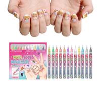 Nail Mark Car Stylo de peinture à ongles 12 couleurs pour femmes, filles, épouses, amies, filles, vacances, Noël, fête d'anniversaire, salon à domicile