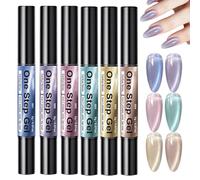 Nail Markers 6-Piece Magnetic, Quick Dry Professional Long-Lasting | UV Magnetic Gel Nail Pen Kit for Beginners Women Adults Daily Home Salon Travel Party