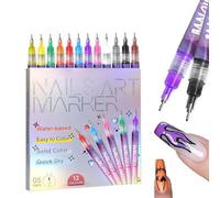 Nail Markers for Nail Art, Quick Dry Nails Art Marker Pens Painting Nails Polish Markers for DIY Arts, Creative Designs (AA)