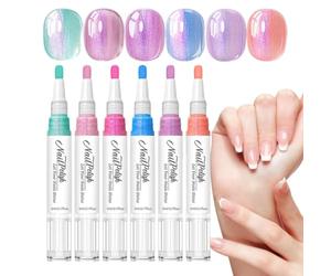 Nail Paint Pens - 6-Color High Shine Quick Dry Long Lasting | No UV Lamp