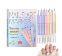 Nail Paint Pens - Fingertip Marker, 12pc Polish Tool for Artistic Drawing, Gel Writer with Waterproof Ink, Beauty Accessory, Style Implement for Home Salon, Party and Daily Painting