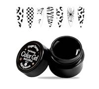 Nail Painting Gel Nail Polish Kit - Pure Color Soak Off Gel for Nail Art, DIY & Salon Use, Long-lasting Manicure Painting Set with Sheer Colors(Noir)