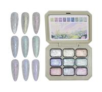 Nail Palette, Art Polish, 2.64x3.43inch, Grid Gel Color, Solid Nail Paint Glue Kit for Detailing Design Shine for Home, Salon, Travel, Wedding, Holiday, Styling, Professional, Daily, Enthusiasts
