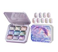Nail Pat Gel à ongles 9 Couleurs Peinture pour Manucure Dégradé pour | Palette de Gel à Ongles de 27 ml Pour stamping, gaufrage, design, femmes, spécialistes et débutants
