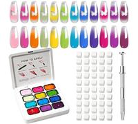Nail Patting Gel Set - 12 Colors Gradient | Sponge Tool Kit