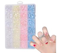 Nail Pearls, Half Round Craft Pearls for Nails Art Design, Tiny Bead Flat Back for Handmade Manicure, Pedicure, Phone Case Decoration, Jewelry, Summer Style Accessories for Women and Girls