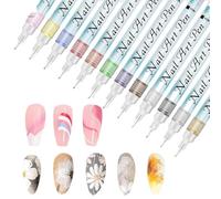 Nail Pens - 12-Color Quick-Drying Drawing Markers For Finger | Nail Polish Pens With Fine Tips For Doodle, Design, And Decoration, Perfect For Women, Beginners, Girls, Teens, Home, O