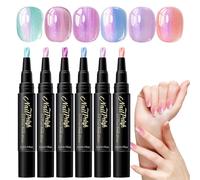 Nail Pens - Polarized Glitter Manicure Tools | 6 Color Water Quick Dry Painting Marker Palette | Fingernail Art Design Liner Pencil For Home Salon Party Travel Wedding Girls Women
