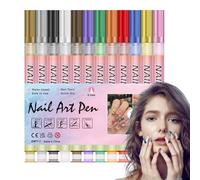 Nail Pens Set, 12-Color Markers, Quick-Drying Waterproof Painting Pens, Dotting & Drawing Tools, Manicure Kits For Home & Salons, Work, Kids Creating
