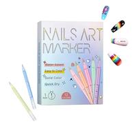 Nail Pens - Waterproof Gel Nail Paint Pens 12 Colors, Quick Dry Manicure Decoration Tool | Ultra Fine 0.5mm Detail Tips, Smooth Vibrant Artistic-Nail Coloring for Women Girls Fingernail Painting Doodl