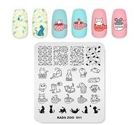 Nail Plaques de stamping Creative Cartoon thème animaux thème Image Modèles de conception Chat Souris Tasse Papillon Multi-Pattern Imprimé Conseil Manucure DIY Nail Art Outils d'impression