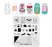 Nail Plaques de stamping Summer Theme Image Modèles de conception d'impression Seaside Holiday Fruit Ananas Pastèque Modèles de noix de coco Manucure Conception Stencil DIY Nail Art Outils de Stamping