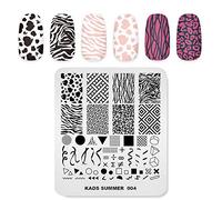 Nail Plaques de stamping Thème Été Image Impression Modèles de conception Géométrie Léopard Motif Zèbre Plusieurs Motif Conception De Manucure Pochoir DIY Nail Art Outils de Stamping