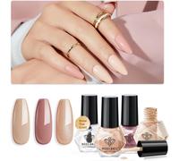 Nail Polish, 3 Colours Nude Braun Glitter Nail Polish Set Shiny Quick Drying, Water-Based Nail Polish Set, Gel Polish Diy Nail Art Manicure, Gift For Women