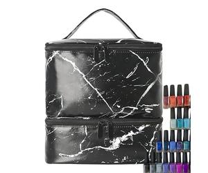 Nail Polish Bag, Double Layer Manicure Storage Bag, Flexible Supplies Organizer, Lightweight Travel Pouch for Families and Travel, 9.84x7.87x1.38 inches