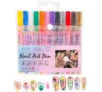 Nail Polish Marker Set, 12-Color Water-Resistant Pens, 0.5mm Fine Tip Graffiti Markers for Manicure, Toes & Fingernails, Nail Painting Kit for Women(13.5x12x1.3cm)