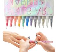 Nail Polish Markers - 12 Color Finger Kit | Abs Dotting Pens for Women Girls Wife Daughter, Holiday Christmas, Birthday Party, Home Salon, Beginner Nail Decoration Supplies