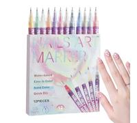 Nail Polish Markers - Painting Art Supplies Craft 12 Pieces, Gel Nail Paint Art Pens for Kids Girl Women Beginner Salon Home Canvas DIY Arts, Versatile Shade Options, Adaptable Nails Solutions