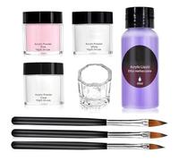 Nail Powder, Glitter Manicure Tool, 6.3x4.33x1.38 In Compact Set Brush, Long-Lasting Beauty Product with Balance, Stylish Mixing Cup with Style Finish, Home Accessories for Traveling Business Outdoor