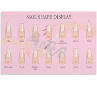 Nail Shape Poster Manicure Education | Identify popular nail trends and filing techniques(Magnetic,08x12inch(20x30cm))