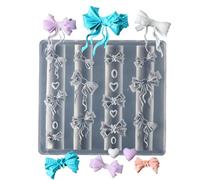 Nail Silicone Mold, 3D Heart Bow Nail Charm Silicone Molds, Ribbon Hearts Manicure Tool Cute Reusable Beauty Care for Women, Home, Salon, Studio, Wedding, Travel