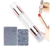 Nail Stamp, Stamping Pen, Double Ended Design Rhinestone Embellished Stamper Kit, Beauty Supplies for Women Salon Home Practice Use