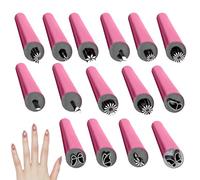 Nail Stamper Kit with 15X Pens Featuring Different Patterns, Adorable Compact Printer Stampers Set for False Nail Craft, Creative Art, and Professional Design at Home or Salon