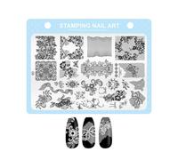 Nail Stamping Plate, Manicure Press Mold Tool, Creative Naiil Stamping Plate Kit For Salon Home Practice Beginners Studio Party Prep Wedding DIY Decoration Professional Styling Use