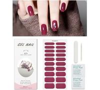Nail Stickers Semi-Durci Autocollant Ongle Gel Uv Deco Ongle Nail Art Sticker Décoration Rose Foncé