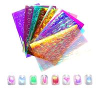 Nail Stickers - Stunning Rainbow Effect | 11 Sheets Iridescent 3D Holographic Decals | Women Beginners & Salon Professionals, Transparent Adhesive-Free Nail Stickers For Manicure Home Use