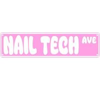 Nail Tech Ave Plaque en métal en aluminium vintage fine Décoration murale en fer 10,2 x 40,6 cm