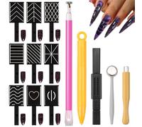 Nail Tools Aimant Ongle, 14 Pièces Aimant Cat Eyes Ongles, Aimant Vernis Magnétique pour Effet Oeil de Chat Parfait Utiliser