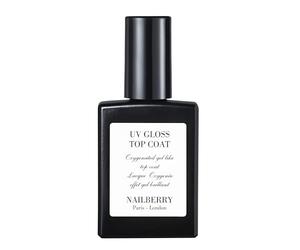 Nailberry L'Oxygéné Vernis à ongles oxygéné | Top Coat UV brillant | 12-Free, végétalien, halal, sans cruauté envers les animaux et sans gluten | Couche de finition en gel respirant de 15 ml