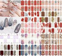 NAILDOKI Autocollant Ongle 3D Nail Stickers, Nail Art Auto-Adhésif Ongle Décalque Belle Mode Décoration pour Femmes Filles