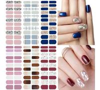 NAILDOKI Autocollant Ongle 3D Nail Stickers, Nail Art Auto-Adhésif Ongle Décalque Belle Mode Décoration pour Femmes Filles Nail Wraps