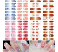 NAILDOKI Autocollant Ongle 3D Nail Stickers, Nail Art Auto-Adhésif Ongle Décalque Belle Mode Décoration pour Femmes Filles Nail Stickers