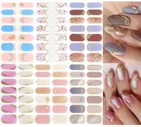 NAILDOKI Autocollant Ongle 3D Nail Stickers, Nail Art Auto-Adhésif Ongle Décalque Belle Mode Décoration pour Femmes Filles Nail Stickers