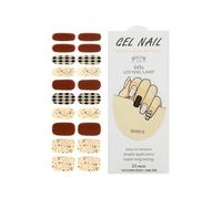 NAILDOKI Autocollant Ongle Gels semi-durcis Nail Stickers, Nail Art Auto-Adhésif Ongle Décalque Belle Mode Décoration pour Femmes Filles Nail Wraps