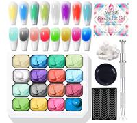 NAILGIL Vernis à ongles ombré, gel dégradé de couleur, palette de peinture effet blush, éponge, kit de 16 couleurs