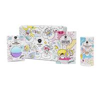 Nailmatic Kids Bath Box Bubble Coffret Bain Enfant - Boule de Bain Colorante Bleue et Violette + 1 Sels de Bain Moussants Bleu + 1 Sels de bain crépitants Rose - Cadeau Enfant - Cadeau Fille Garçon